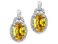 Tommaso Design™ Oval 8x6mm Genuine Yellow Sapphire and Diamond Earrings