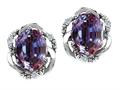 Tommaso Design™ Oval 8x6mm Simulated Alexandrite and Diamond Earrings