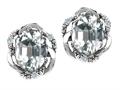 Tommaso Design™ Oval 8x6mm Genuine White Topaz and Diamond Earrings