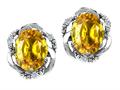 Tommaso Design™ Oval 8x6mm Genuine Yellow Sapphire and Diamond Earrings