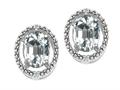 Tommaso Design™ Oval 8x6mm Genuine White Topaz and Diamond Earrings