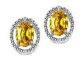 Tommaso Design™ Oval 8x6mm Genuine Yellow Sapphire and Diamond Earrings