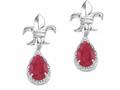Tommaso Design™ Genuine Pear Shape Ruby and Diamond Earrings
