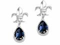 Tommaso Design™ Pear Shape 7x5mm Genuine Sapphire and Diamond Earrings