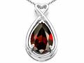 Tommaso Design™ Pear Shape 11x8mm Genuine Garnet and Diamond Pendant