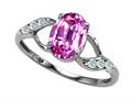 Tommaso Design™ Oval 8x6mm Simulated Pink Tourmaline And Diamond Ring