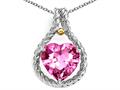 Simulated Heart Shape 10mm Pink Topaz Pendant