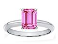 Tommaso Design™ Simulated Pink Topaz Emerald Cut 8x6mm Engagement Ring