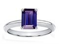 Tommaso Design™ Genuine Iolite Emerald Cut 8x6mm Engagement Ring