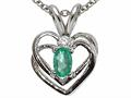 Tommaso Design™ Genuine Emerald and Diamond Heart Pendant