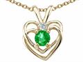 Tommaso Design™ Genuine Emerald and Diamond Heart Pendant