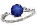 Tommaso Design™ Lab Created Round Star Sapphire and Diamond Ring