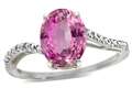 Tommaso Design™ Oval 10x8mm Simulated Pink Tourmaline And Diamond Ring