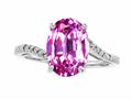 Tommaso Design™ Oval 10x8mm Simulated Pink Topaz And Diamond Ring
