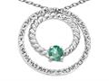 Tommaso Design™ Genuine Round Emerald and Diamond Circle Pendant