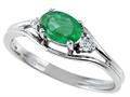Tommaso Design™ Genuine Emerald and Diamond Ring