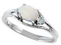 Tommaso Design™ Genuine Opal and Diamond Ring