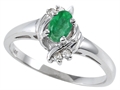Tommaso Design™ Genuine Emerald and Diamond Ring