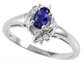 Tommaso Design™ Genuine Iolite and Diamond Ring