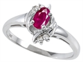 Tommaso Design™ Genuine Ruby and Diamond Ring