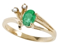 Tommaso Design™ Genuine Emerald and Diamond Ring