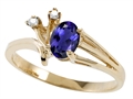 Tommaso Design™ Genuine Iolite and Diamond Ring