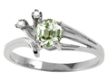 Tommaso Design™ Genuine Green Amethyst and Diamond Ring