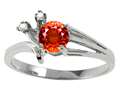 Tommaso Design™ Simulated Mexican Orange Fire Opal and Diamond Ring