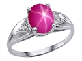 Tommaso Design™ Created Star Ruby and Genuine Diamond Ring