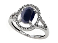 Tommaso Design™ Genuine Black Sapphire and Diamond Ring