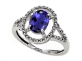 Tommaso Design™ Genuine Iolite and Diamond Ring