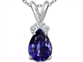 Tommaso Design™ Genuine Iolite and Diamond Pendant