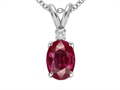Tommaso Design™ Genuine Ruby and Diamond Pendant