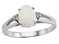 Tommaso Design™ Genuine Opal and Diamond Ring
