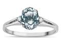 Tommaso Design™ Genuine Aquamarine and Diamond Ring