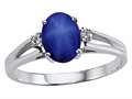 Tommaso Design™ Created Star Sapphire and Genuine Diamonds Ring