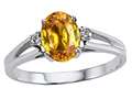 Tommaso Design™ Genuine Yellow Sapphire and Genuine Diamond Ring