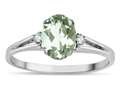 Tommaso Design™ Genuine Green Amethyst and Diamond Ring