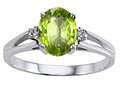 Genuine Peridot and Diamond Ring