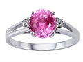 Tommaso Design™ Simulatd Pink Topaz and Genuine Diamond Ring