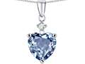 Original Star K™ Heart shape 8mm Simulated Aquamarine Pendant