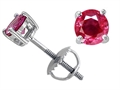 Tommaso Design™ Genuine 4.5mm. Round Ruby Screw Back Earring Studs