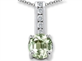 Genuine Green Amethyst And Genuine Cubic Zirconia Pendant