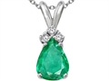 Tommaso Design™ Genuine Emerald and Diamond Pendant
