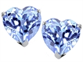 Original Star K™ 7mm Heart Simulated Aquamarine Earring Studs