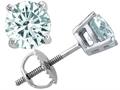 Tommaso Design™ Quality Genuine Round Aquamarine Earring Studs