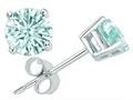 Tommaso Design™ 5mm Round Genuine Aquamarine Earring Studs