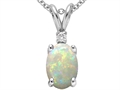 Tommaso Design™ Genuine Opal and Diamond Pendant