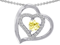 Original Star K™ Genuine Heart Shape Lemon Quartz Pendant