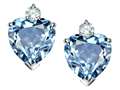Original Star K™ Heart Shape 7mm Simulated Aquamarine Earrings
